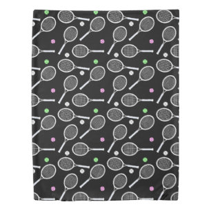 Tennis Racket Pattern Duvet Cover