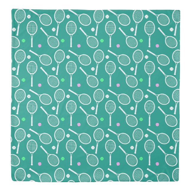 Tennis Racket Pattern  Green  Duvet Cover (Front)