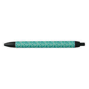 Tennis Racket Pattern Green Pen