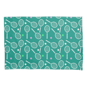 Tennis Racket Pattern  Green  Pillow Case