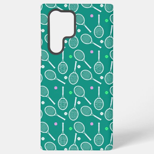 Tennis Racket Pattern  Green   Samsung Galaxy S22 Ultra Case