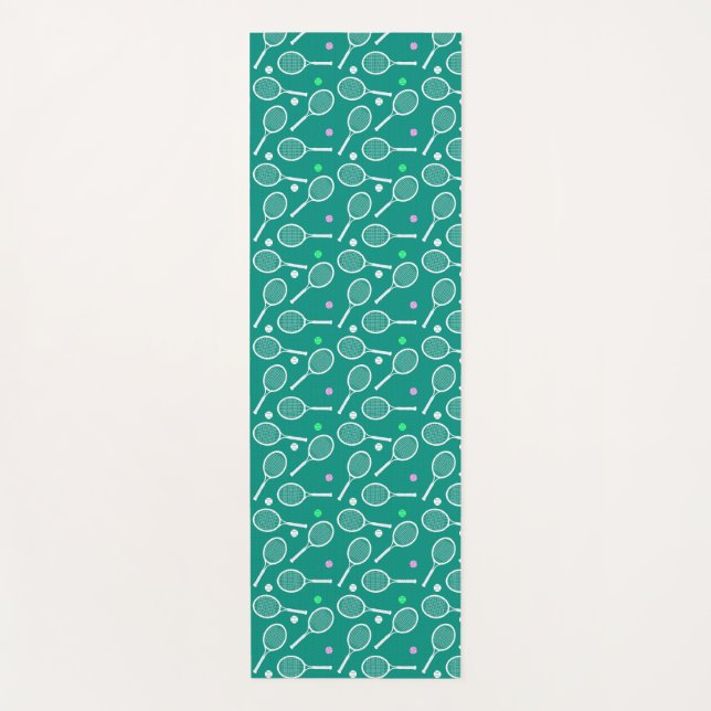 Tennis Racket Pattern  Green  Yoga Mat (Front)