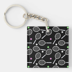 Tennis Racket Pattern  Keychain
