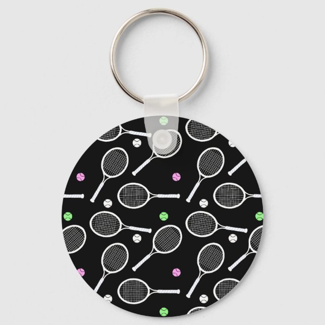 Tennis Racket Pattern  Keychain (Front)