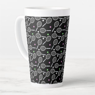 Tennis Racket Pattern   Latte Mug