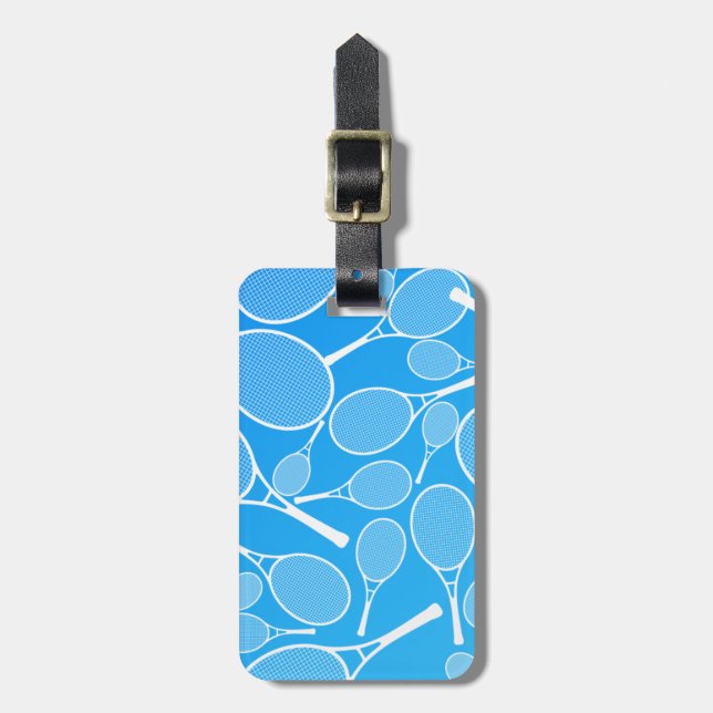 Tennis Racket Pattern Luggage Tag (Front Vertical)