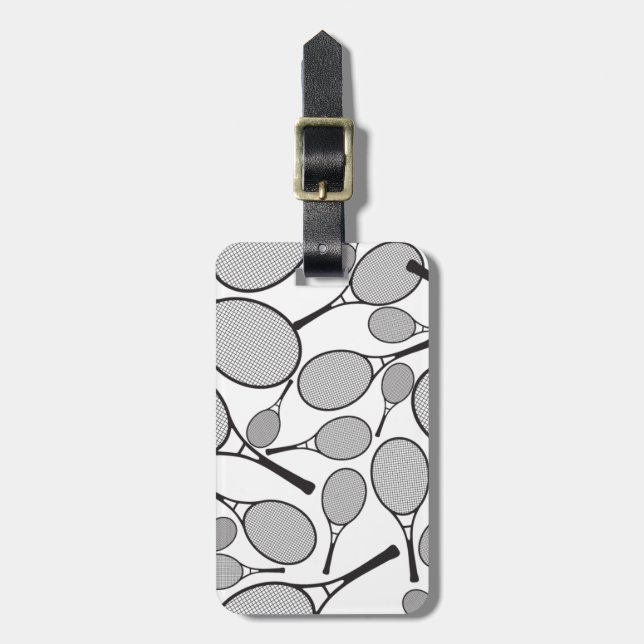 Tennis Racket Pattern Luggage Tag (Front Vertical)