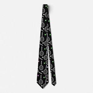 Tennis Racket Pattern Neck Tie