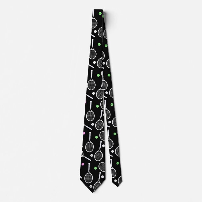 Tennis Racket Pattern   Neck Tie (Front)