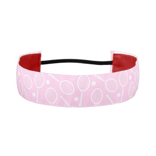 Tennis Racket Pattern Pastel Pink   Athletic Headband