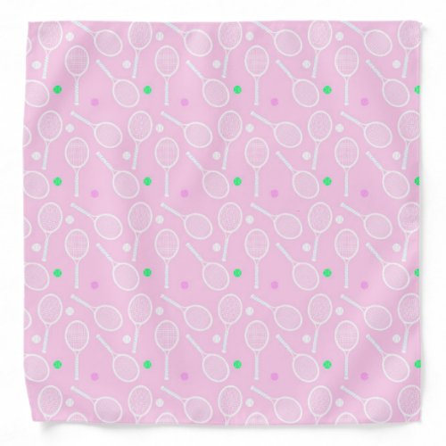 Tennis Racket Pattern Pastel Pink   Bandana