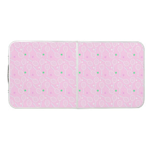 Tennis Racket Pattern Pastel Pink Beer Pong Table