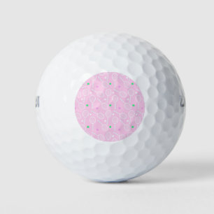 Tennis Racket Pattern Pastel Pink  Golf Balls
