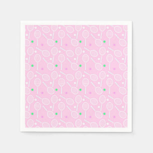 Tennis Racket Pattern Pastel Pink   Napkins