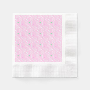 Tennis Racket Pattern Pastel Pink   Napkins