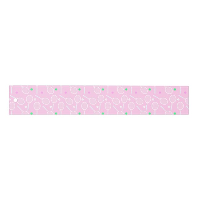 Tennis Racket Pattern Pastel Pink  Ruler (Front)