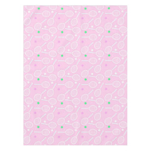 Tennis Racket Pattern Pastel Pink Tablecloth