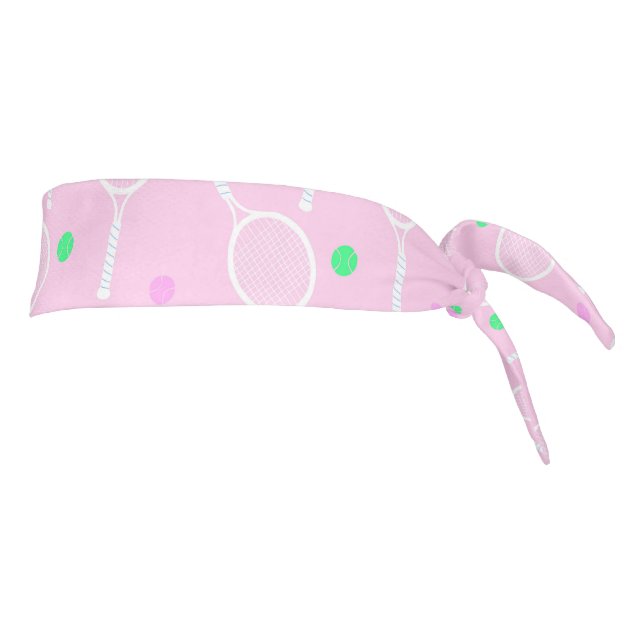 Tennis Racket Pattern Pastel Pink  Tie Headband (Rotate 90)