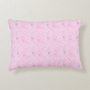 Tennis Racket Pattern Pink   Accent Pillow