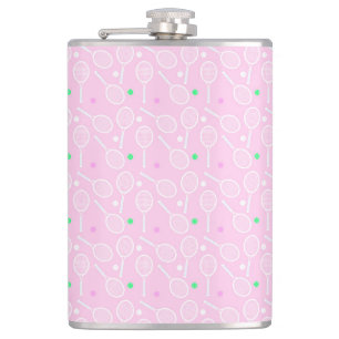 Tennis Racket Pattern Pink Flask