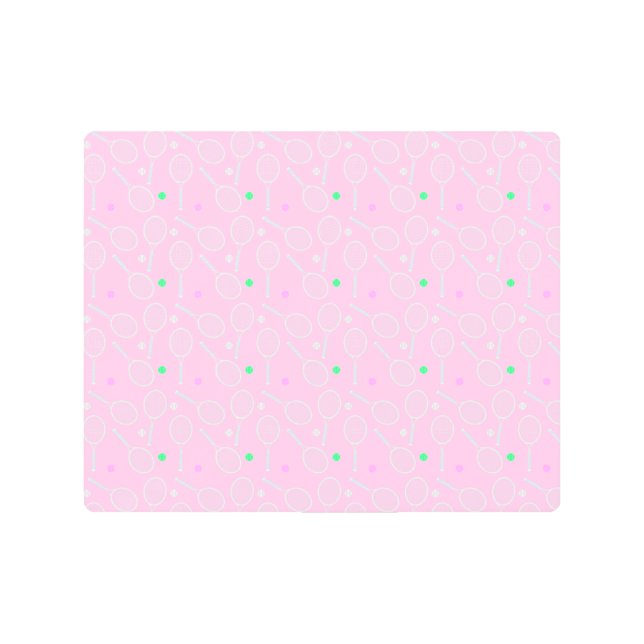 Tennis Racket Pattern Pink  Metal Print (Front)