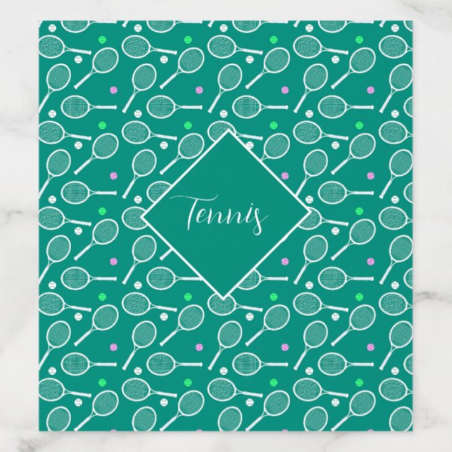 Tennis Racket Pattern Retro Green Envelope Liner (Design)