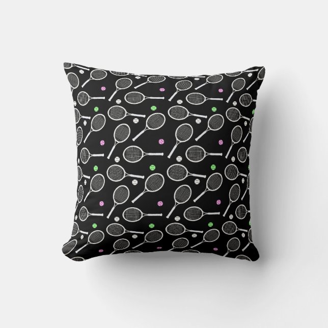 Tennis Racket Pattern  Throw Pillow (Front)