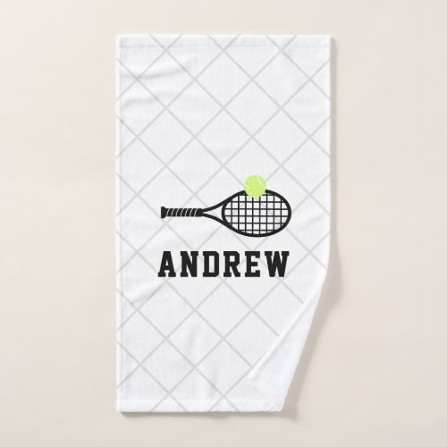 Tennis Racket Personalized Sports Hand Towel