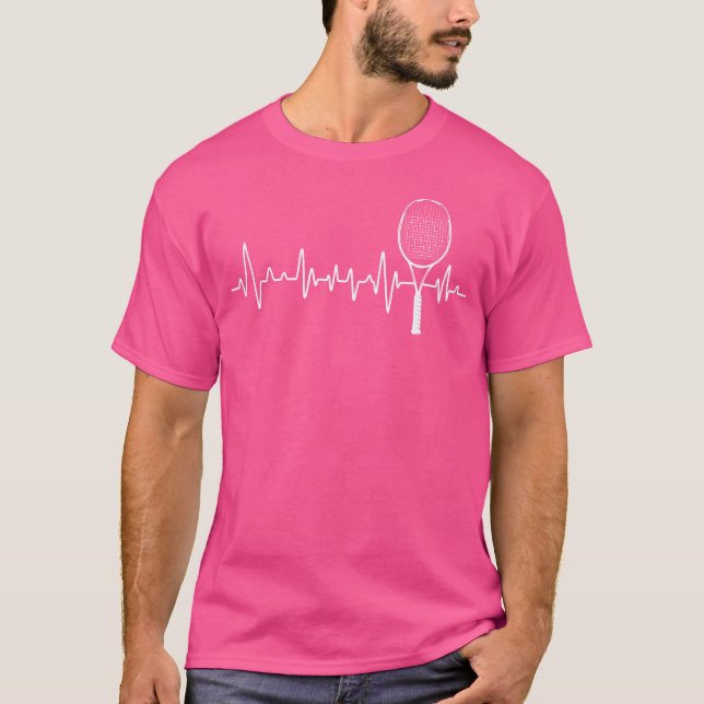 Tennis Racket Pulse Heartbeat - Ekg Tournament Spo T-Shirt (Front)