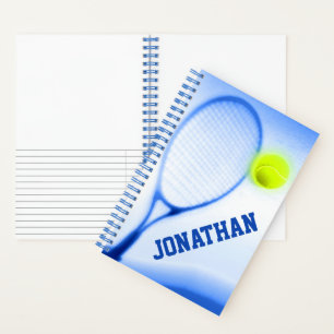 Tennis racket sports named blue notebook