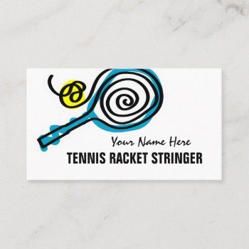 Tennis Racket Stringer Business Card Template by imagewear at Zazzle