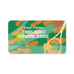 Tennis racket stringing service business card