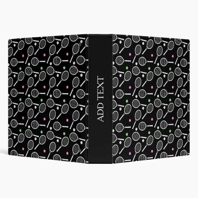 Tennis Racket & Tennis Ball Pattern 3 Ring Binder (Background)