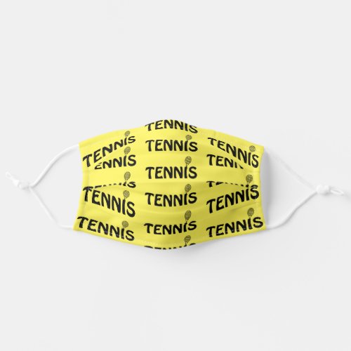 Tennis Racket Text Adult Cloth Face Mask