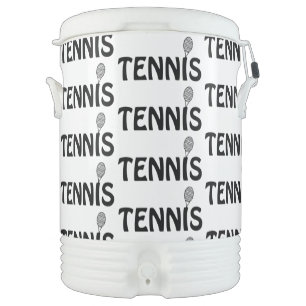 Tennis Racket Text Beverage Cooler