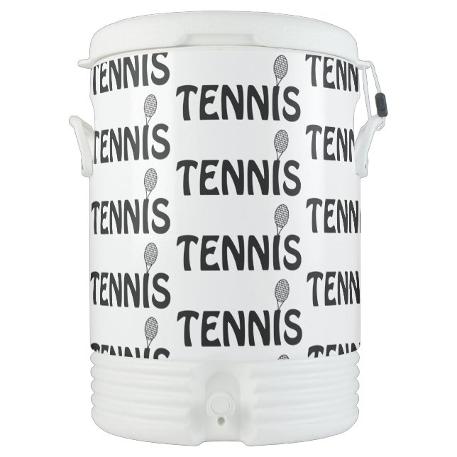 Tennis Racket Text Beverage Cooler (Front)