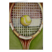 Tennis Racket with Ball Laying on Court (Front)