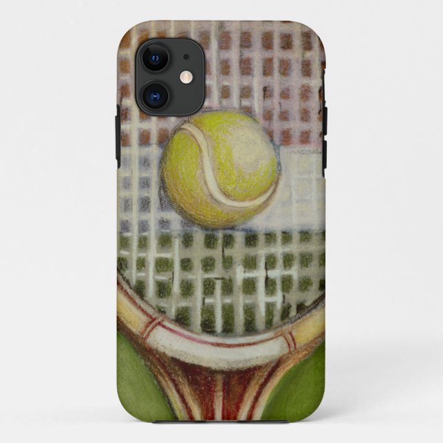Tennis Racket with Ball Laying on Court Case-Mate iPhone Case (Back)