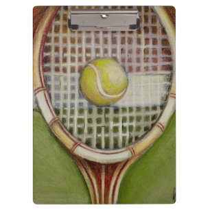 Tennis Racket with Ball Laying on Court Clipboard