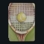 Tennis Racket with Ball Laying on Court iPad Mini Cover<br><div class="desc">Enjoy a little tennis with this scene painted by Ethan Harper. A well stitched racket with a ball sitting on the middle,  you just want to pick it up,  head to your local court and play a game. Purchase your copy of this print today!</div>