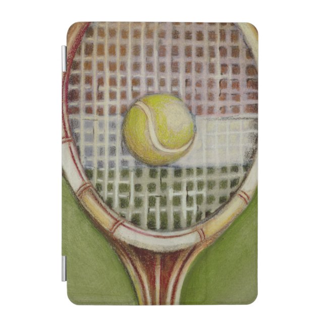 Tennis Racket with Ball Laying on Court iPad Mini Cover (Front)