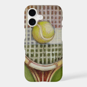 Tennis Racket with Ball Laying on Court iPhone 17 Case