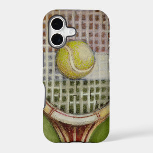 Tennis Racket with Ball Laying on Court iPhone 17 Case