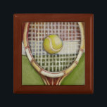 Tennis Racket with Ball Laying on Court Keepsake Box<br><div class="desc">Enjoy a little tennis with this scene painted by Ethan Harper. A well stitched racket with a ball sitting on the middle, you just want to pick it up, head to your local court and play a game. Purchase your copy of this print today!</div>