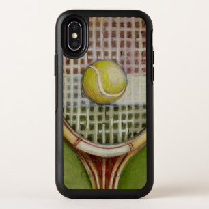 Tennis Racket with Ball Laying on Court OtterBox Symmetry iPhone X Case