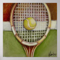 Wood Tennis Racquets and Pink Tennis Balls Personalized Enclosure