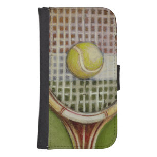 Tennis Racket with Ball Laying on Court Galaxy S4 Wallet Case