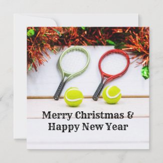 Tennis racket with Christmas Decoration