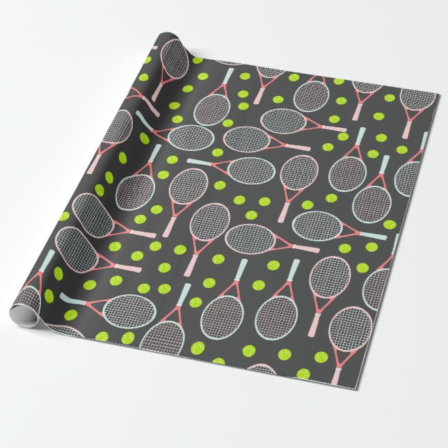 Tennis Racket Wrapping Paper (Unrolled)