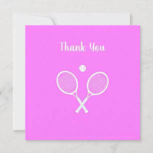 Tennis Rackets and Ball Active Pink Thank You Card
